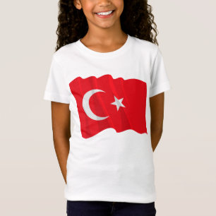 T-shirt turc de filles de drapeau