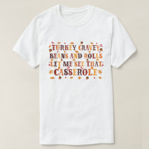 T-shirt Turc Gravé Haricots Et Rouleaux Drôle Thanksgiving