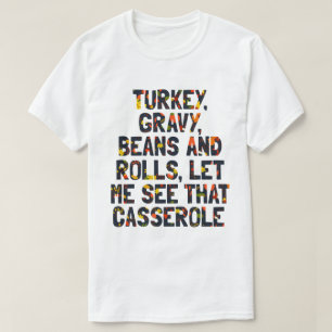 T-shirt Turc Gravé Haricots Et Rouleaux Drôle Thanksgiving
