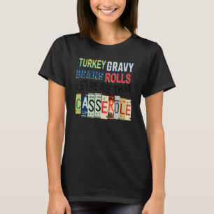 T-shirt Turc Gravy Beans Rolls Thanksgiving Diner Diner Tu
