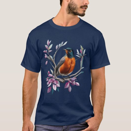 T-shirt Turdus migratorius Surrounded By Mountain Laurel (Devant)