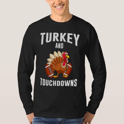 T-shirt Turkey And Touchdowns Thanksgiving American Footba (Devant)