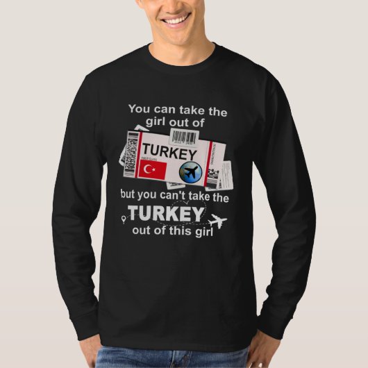 T-shirt Turkey Boarding Pass  Turkey Girl  Turkey (Devant)