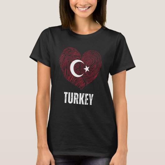 T-shirt Turkey Flag Turkish Flag Turkey DNA Turkey Heart (Devant)