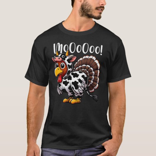T-shirt Turkey Moo Cow Costume Funny Thanksgiving (Devant)