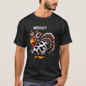 T-shirt Turkey Moo Funny Thanksgiving (Devant)