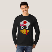 T-shirt Turkey Nurse Thanksgiving Scrub Nursing Turkey Fac (Devant entier)