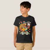 T-shirt Turkey Playing Bowling Thanksgiving Turkey Tail Bo (Devant entier)