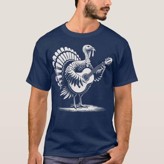 T-shirt Turkey Playing Guitar (Devant)