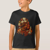 T-shirt Turkey Reading Books Fall Season Thanksgiving Teac (Devant)
