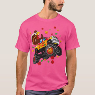 T-shirt Turkey Riding Monster Truck Thanksgiving Day Funny