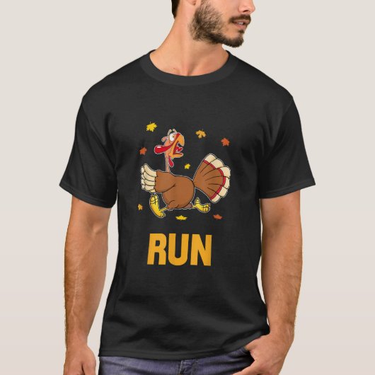 T-shirt Turkey Run Costume Thanksgiving Running Turkey Tro (Devant)