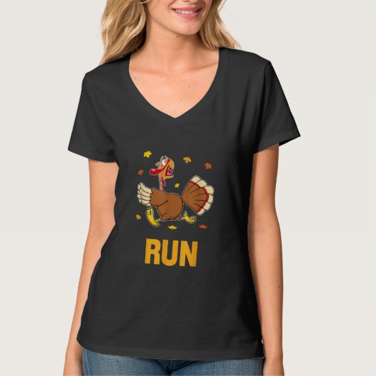 T-shirt Turkey Run Costume Thanksgiving Running Turkey Tro (Devant)
