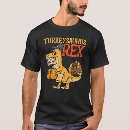 T-shirt Turkeysaurus Rex Dab Turkey Dino Toddler Boys Than (Devant)