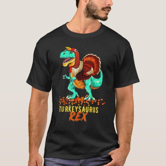 T-shirt Turkeysaurus Rex Dab Turkey Dino Toddler Boys Than (Devant)