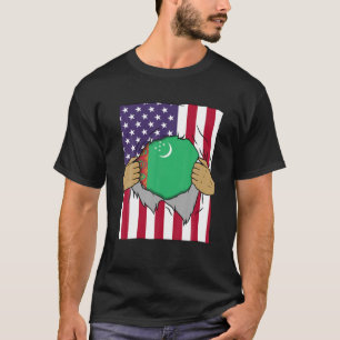 T-shirt Turkménistan Drapeau intérieur de moi Accueil Fier