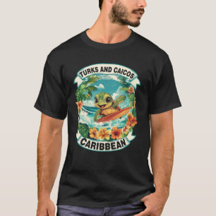 T-shirt Turks And Caicos Caraïbes Mignonne Tortue De Mer S