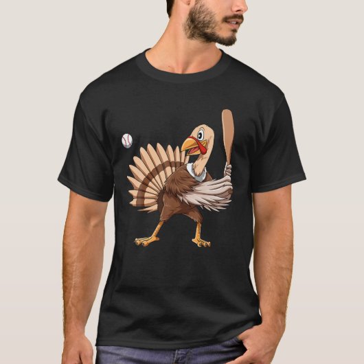T-shirt Turquie Baseball Thanksgiving Turquie Jouer Baseba (Devant)