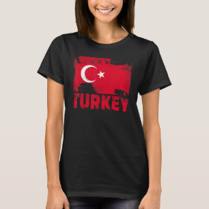 T-shirt Turquie Drapeau Vintage Distorsion Turc Grunge