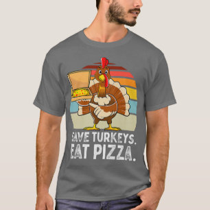 T-shirt Turquie Drôle Thanksgiving Sauver Turkeys Manger P