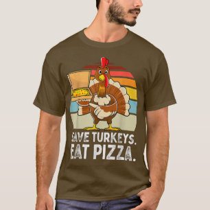 T-shirt Turquie Drôle Thanksgiving Sauver Turkeys Manger P