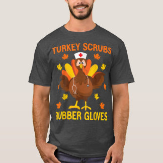 T-shirt Turquie Écrase Gants En Caoutchouc Thanksgiving Nu