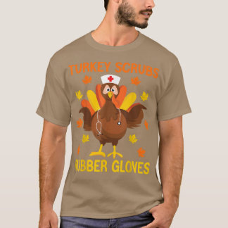T-shirt Turquie Écrase Gants En Caoutchouc Thanksgiving Nu