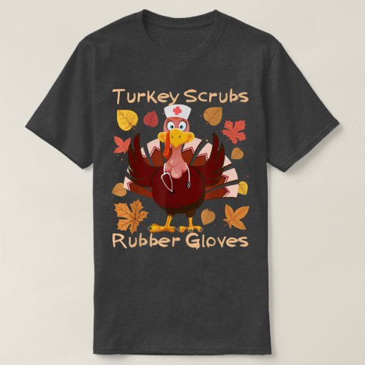 T-shirt Turquie Écrase Gants En Caoutchouc Thanksgiving Nu (Design devant)