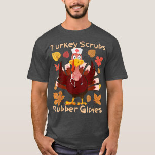 T-shirt Turquie Écrase Gants En Caoutchouc Thanksgiving Nu