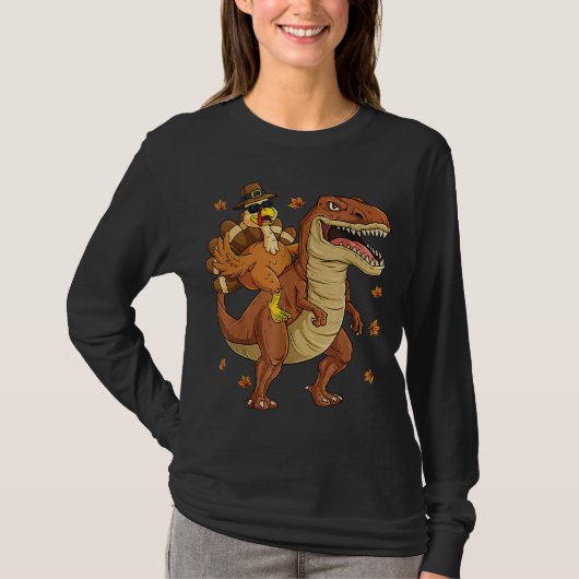 T-shirt Turquie équitation Dinosaur T rex Garçons Enfants  (Devant)