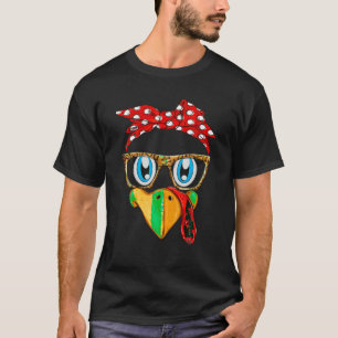T-shirt Turquie Face Aux Lunettes Léopard Bandana Thanksgi