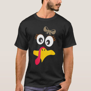 T-shirt Turquie Face Avec Léopard Loop Thanksgiving Girls