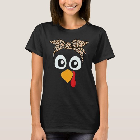 T-shirt Turquie Face Leopard Headband Femme Thanksgiving P (Devant)