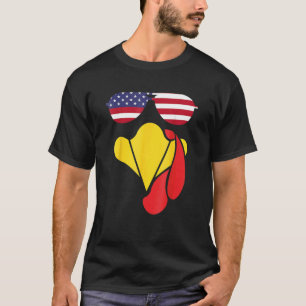 T-shirt Turquie Face Thanksgiving États-Unis Drapeau lunet