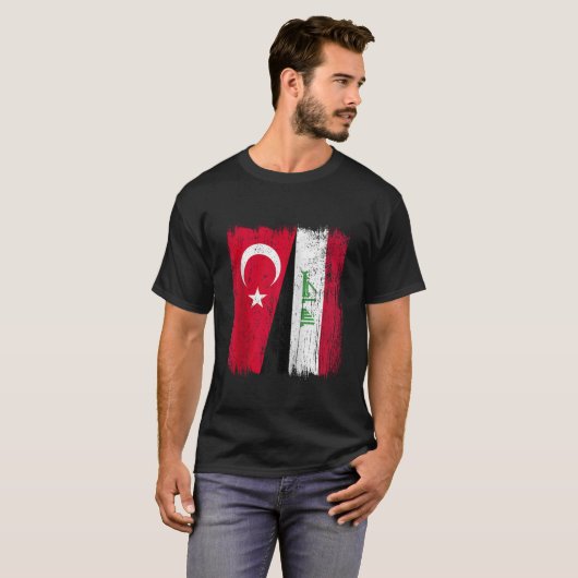 T-shirt Turquie Irak demi-drapeau turc Irak Jersey Zip (Devant entier)