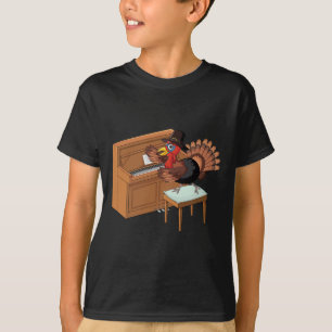 T-shirt Turquie Jouer Piano Thanksgiving Day Funny Fall P