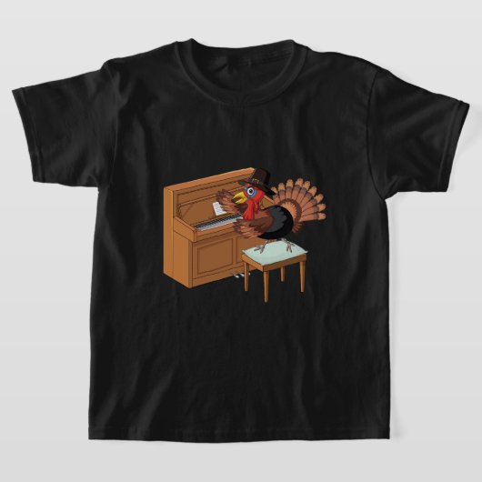 T-shirt Turquie Jouer Piano Thanksgiving Day Funny Fall P (Poser)