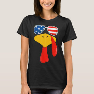 T-shirt Turquie lunettes visage drapeau américain Thanksgi