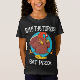T-Shirt Turquie mangeant une pizza sur un dos bleu circula