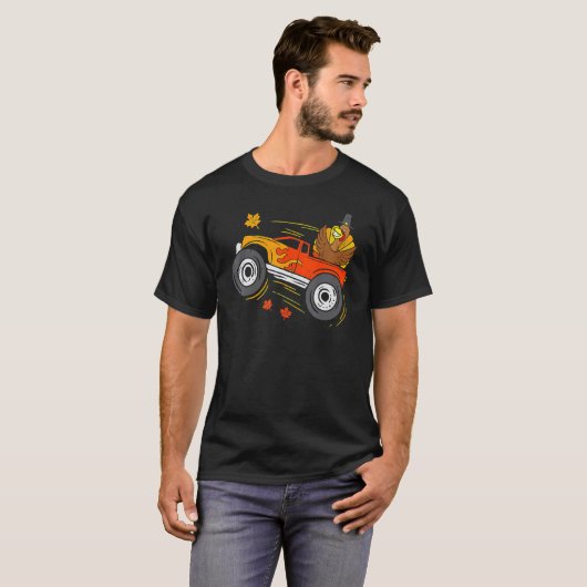 T-shirt Turquie Monster Truck Funny Thanksgiving Boys Todd (Devant entier)
