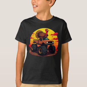 T-shirt Turquie Monster Truck Sunset Rétro Thankgiving