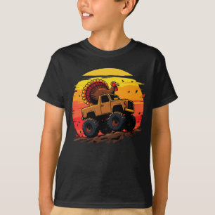T-shirt Turquie Monster Truck Sunset Rétro Thankgiving