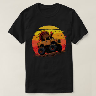 T-shirt Turquie Monster Truck Sunset Rétro Thankgiving