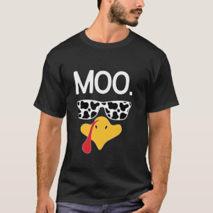T-shirt Turquie Moo Drôle Thanksgiving Cow Lunettes de sol