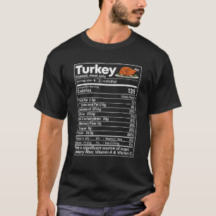 T-shirt Turquie Nutrition Facts Drôle Thanksgiving Christm