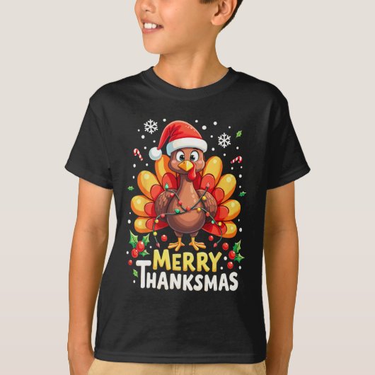 T-shirt Turquie Père Noël Joyeux Joyeux Thanksmas Thanksgi (Devant)