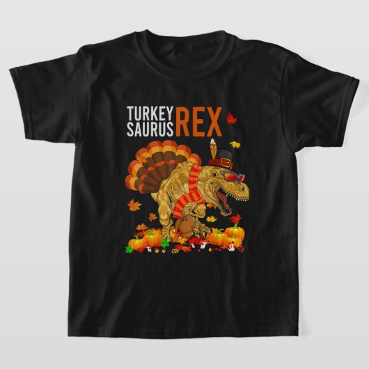 T-shirt Turquie Saurus TRex Funny Pilgrim Dinosaure Enfant (Poser)