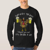 T-shirt Turquie Trot Boire beaucoup Thanksgiving Day 5k Ru (Devant)