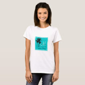 T-shirt Turquoise Blue Beach Wedding Palm Trees (Devant entier)
