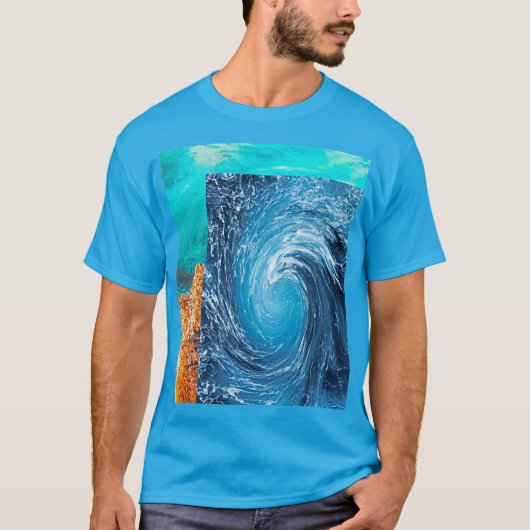 T-shirt Turquoise de Splash Mens de l'océan Pacifique (Devant)